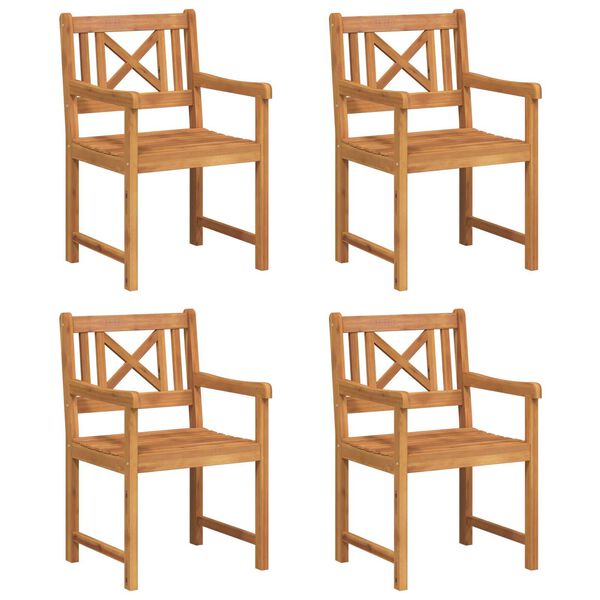 vidaXL Hage Stol 4 pcs Brun 56 x 56 x 90 cm Massivt akasietre