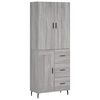 vidaXL Highboard gr&aring; sonoma 69,5x34x180 cm konstruert tre