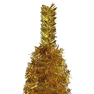 vidaXL Slankt juletre med LED gull 180 cm