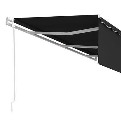 vidaXL Automatisk uttrekkbar markise med rullegardin 6x3 m antrasitt
