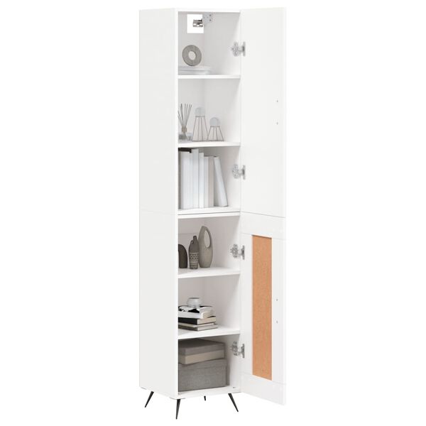 vidaXL Highboard hvit 34,5x34x180 cm konstruert tre
