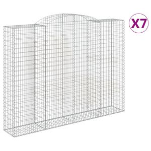 vidaXL Gabionkurver buede 7 stk 300x50x220/240 cm galvanisert jern
