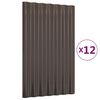vidaXL Takpaneler 12 stk galvanisert st&aring;l brun 60x36 cm