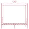 vidaXL Himmelsengeramme rosa metall 100x200 cm