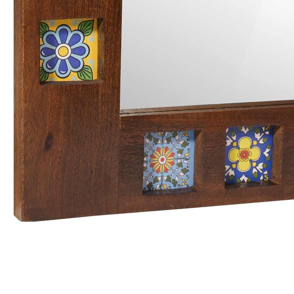 vidaXL Baderomsspeil med speil Valn&oslash;tt 50 x 70 x 3 cm Massiv mango tre