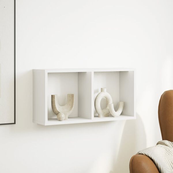 vidaXL Veggskap 60x16x30 cm hvit konstruert tre