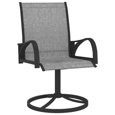 vidaXL Utendørs svingstoler 2 stk textilene og stål grå