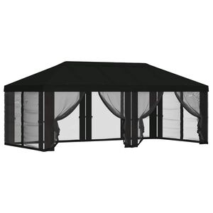 vidaXL Teltduk med sidevegger 6 x 3 m Svart Polyester 190