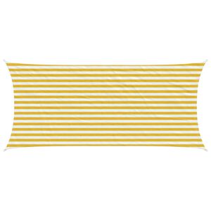 vidaXL Solseil Gul og hvit 2 x 5 m HDPE
