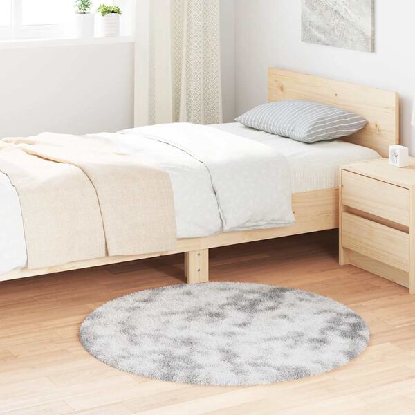 vidaXL Flossteppe med lang luv NAVARRA sølvgrå 100x100 cm polyester