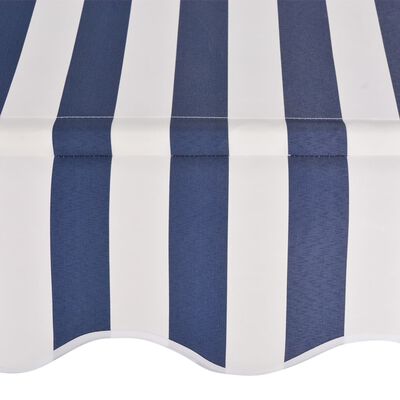 vidaXL Manuell uttrekkbar markise 300 cm blå og hvite striper