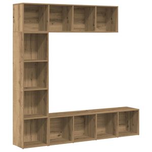 vidaXL Bokskap 3 stk artisan eik konstruert tre