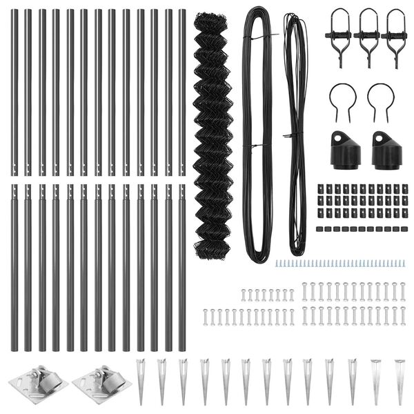 vidaXL Gjerdep&aring;le Gr&aring; 25 x 1,6 m (60 x 60 mm netting) St&aring;l og PVC