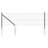 vidaXL Euro-gjerde med pigger 50 x 0,4 m PVC-belagt st&aring;l Gr&aring; Mesh
