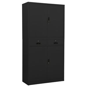 vidaXL Kontorskap antrasitt 90x40x180 cm st&aring;l