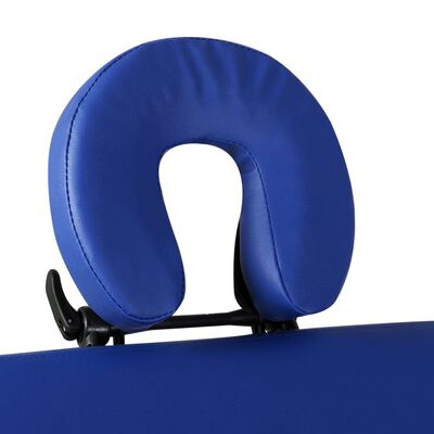 vidaXL Sammenleggbart massasjebord 2 soner treramme blå