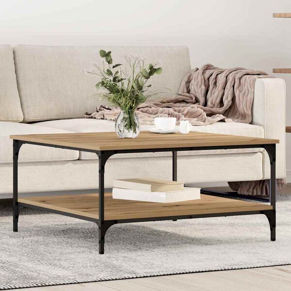 vidaXL Kaffebord artisan eik 80 x 80 x 40 cm Konstruert tre