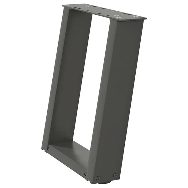 vidaXL Salongbordben U-formet 2 stk antrasitt 38 x (42-43) cm st&aring;l