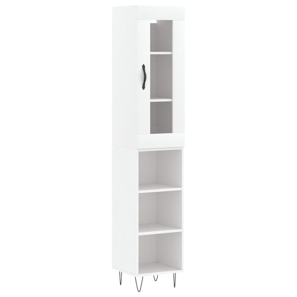 vidaXL Highboard hvit 34,5x34x180 cm konstruert tre