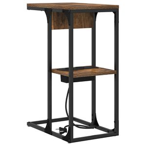 vidaXL Nattbordskap R&oslash;kt eik 41,5 x 26 x 60,5 cm Konstruert tre