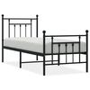 vidaXL Sengeramme i metall med hode- og fotgavl svart 75x190 cm