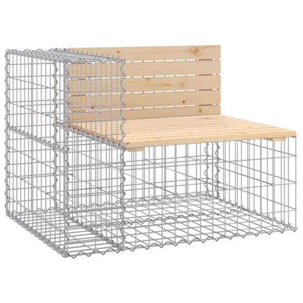 vidaXL Hagebenk gabiondesign 287x71x65,5 cm heltre furu