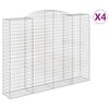 vidaXL Gabionkurver buede 4 stk 300x50x220/240 cm galvanisert jern