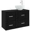 vidaXL Baderomsinnredningssett 2 stk. Svart eik Konstruert tre