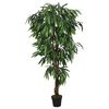 vidaXL Kunstig mangotre 900 blader 180 cm gr&oslash;nn