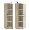 vidaXL Highboard med glassdører sonoma eik 35x37x142 cm