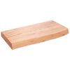 vidaXL Vegghylle lysebrun 60x30x(2-6) cm behandlet heltre eik