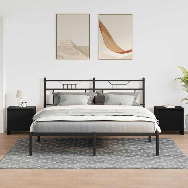 vidaXL Nattbord 2 stk svart 45x34x44,5 cm konstruert tre