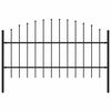 vidaXL Hagegjerde Woerden med spydtopp st&aring;l 170x100 cm svart