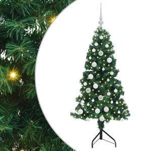 vidaXL Hj&oslash;rne Kunstig Jul Tre med 150 LED gr&oslash;nn 150 cm PVC og metall