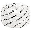 vidaXL Flettet b&aring;ttau hvit 16 mm x 25 m polyester