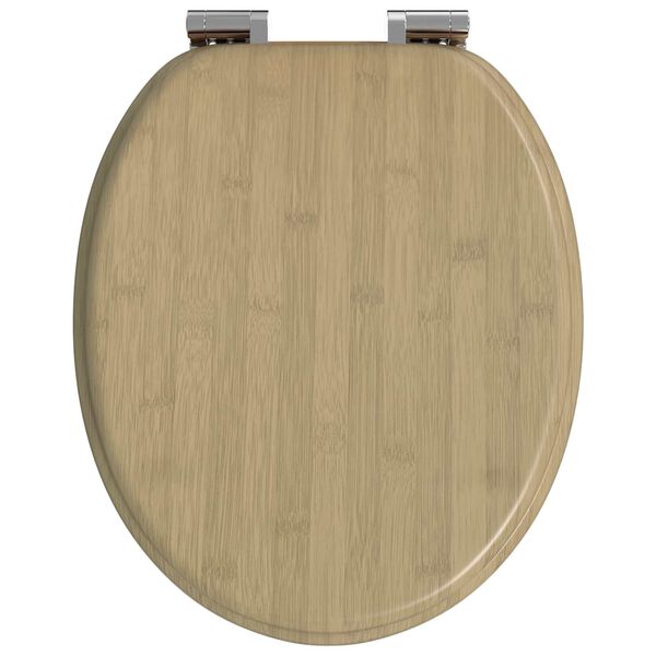 vidaXL Myk-lukking toalettsete Lys bambusfarge 44 x 38 cm MDF-plater
