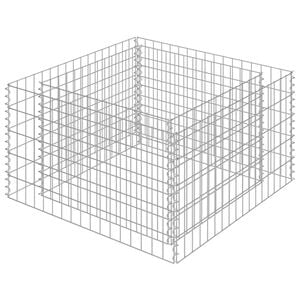vidaXL Gabion h&oslash;ybed galvanisert st&aring;l 90x90x50 cm