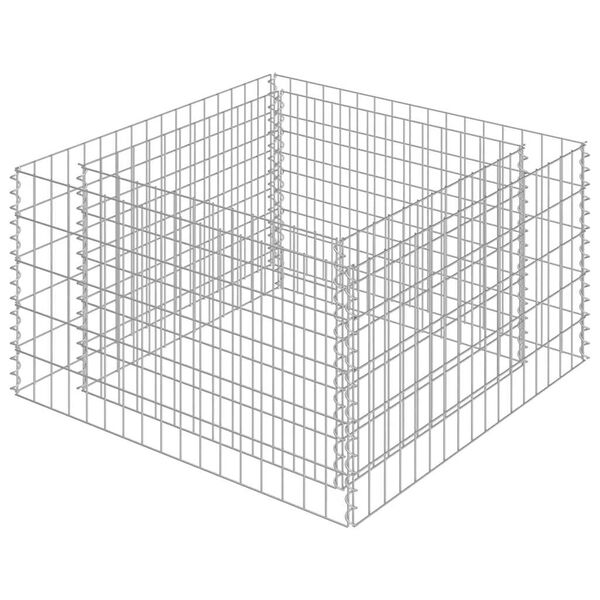 vidaXL Gabion h&oslash;ybed galvanisert st&aring;l 90x90x50 cm