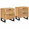 vidaXL Nattbordskap 2 stk. Naturlig 40 x 33 x 46 cm Massiv mango tre