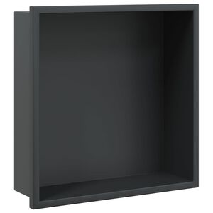 vidaXL Dusjnisje matt svart 32x32x9 cm rustfritt st&aring;l