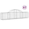 vidaXL Gabionkurver buede 7 stk 200x30x40/60 cm galvanisert jern
