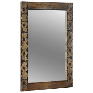 vidaXL Veggspeil Valn&oslash;tt Brun 70 x 50 cm Konstruert tre og glass