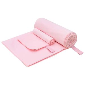 vidaXL Sports h&aring;ndklesett 2 pcs Rosa stoff