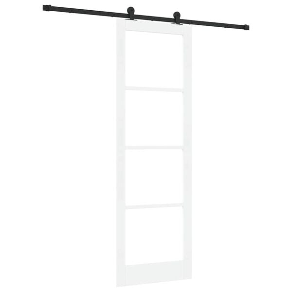 vidaXL Skyved&oslash;r ORKDAL Hvit 78 x 232 cm Massivt furutre og glass