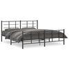 vidaXL Sengeramme i metall med hode- og fotgavl svart 183x213 cm