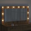 vidaXL Stilfullt Speil med LED -stripelys Artisan Eik 100 x 55 x 18 cm