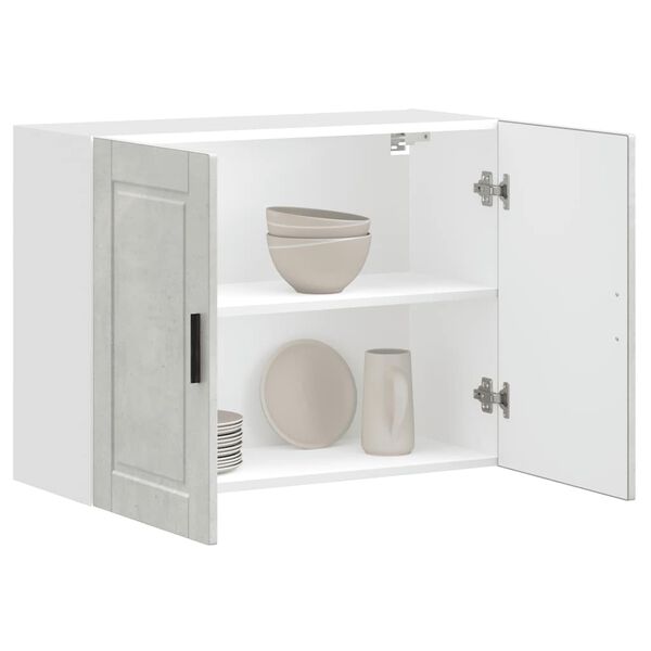 vidaXL Kj&oslash;kken veggskap Porto betonggr&aring; konstruert tre