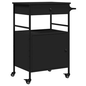 vidaXL Kj&oslash;kkentralle svart 56x43x89,5 cm konstruert tre
