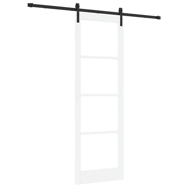 vidaXL Skyved&oslash;r ORKDAL Hvit 78 x 232 cm Massivt furutre og glass