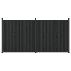 vidaXL Gjerdeplate 2 stk. 355 x 186,5 cm WPC og Aluminium Svart